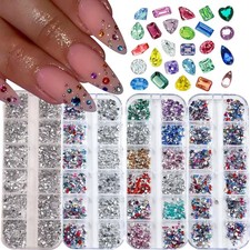 4boxes/48gird 4000pcs Colorful Rhinestones Nail Art Charms 3d Flatback
