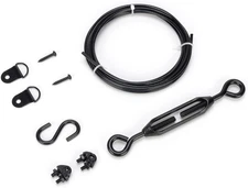 Anti Sag Gate Kit for Wooden Fence, Black Anti-Sagging Gate Support Cable Kit Ha