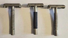 Vintage Razor lot of 3 Gillette Safety Razor AS IS AS Found 
