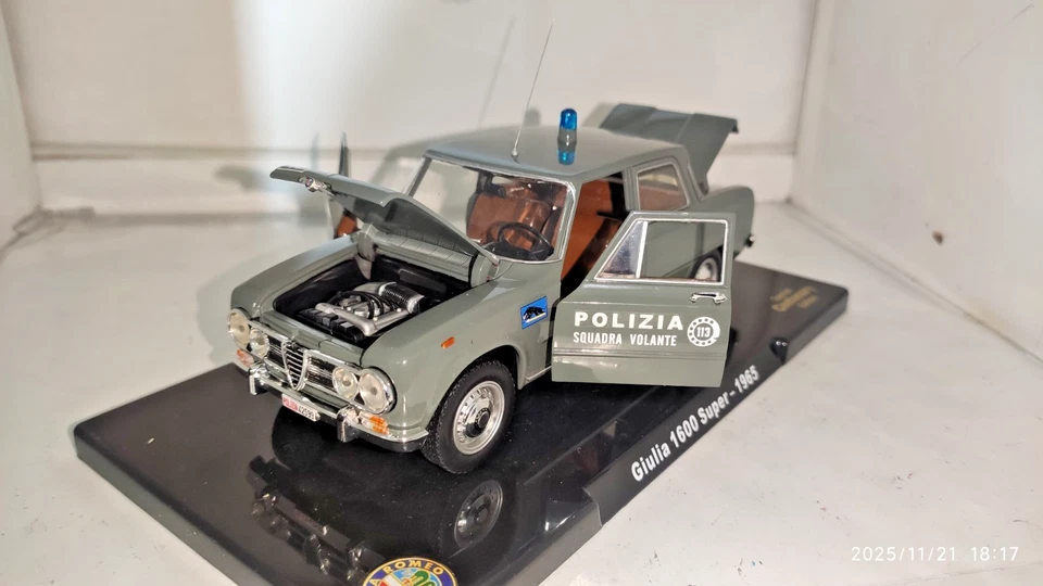 Alfa Romeo Giulia super Polizia squadra volante  1/24 1:24 artigianale - Immagine 2 di 4