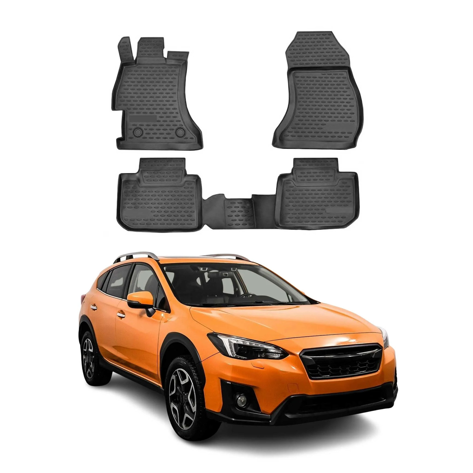 Tapis de sol Subaru XV 2012-2017 OMAC sur mesure en caoutchouc noir
