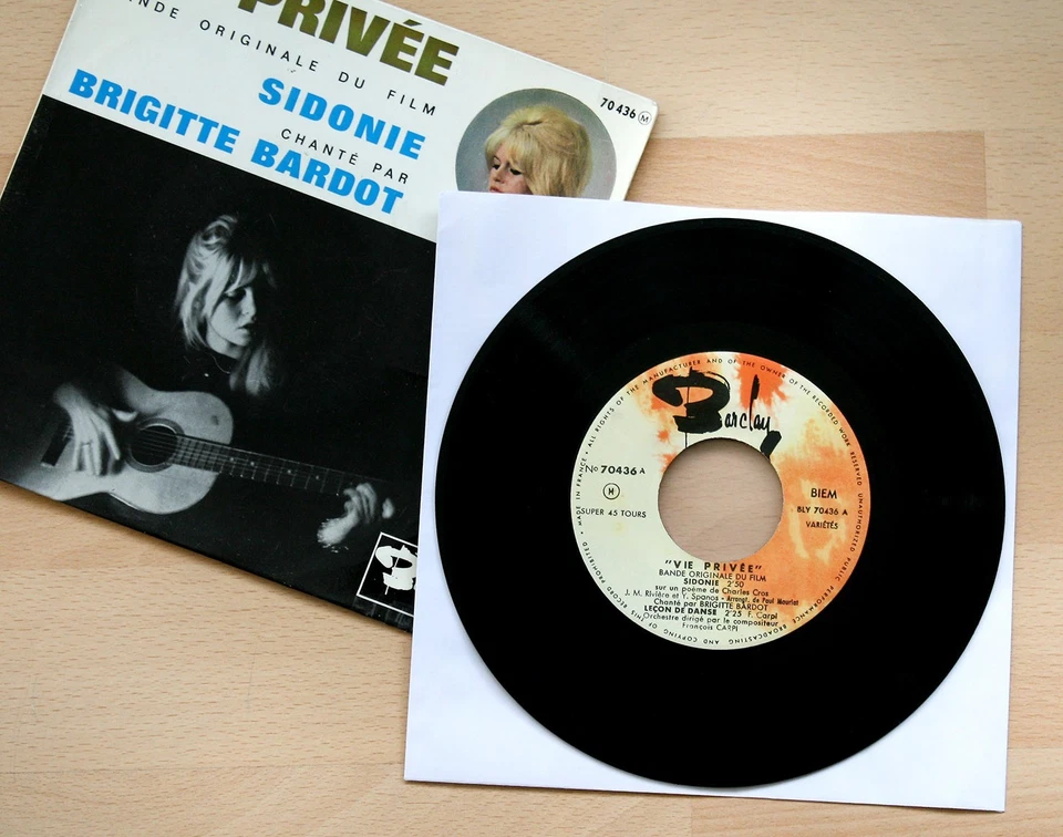 Brigitte Bardot -  Sidonie, Vie Privee OST 1962 EP 7" France Barclay + PS - Bild 4 von 4
