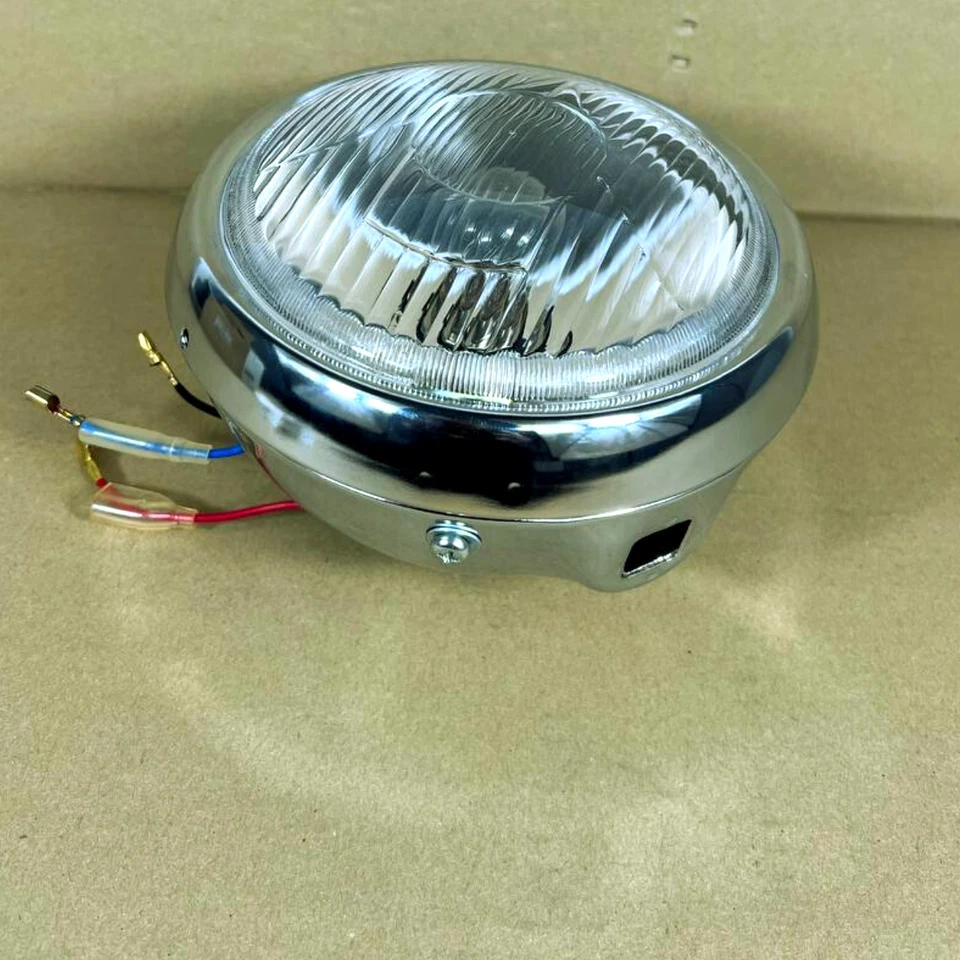 Suzuki TS50 TS75 TS100 TS125 TS185 TS250 Headlight + Steel Metal Bucket Chrome — 第 3/4 张图片