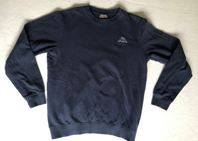Kappa Vintage Sweatshirt Large Blau Baumwolle Polyester Langarm Logo Klein