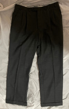 NWT Mens 38 W x 32 L Pants Oscar De La Renta Wool Blend Comfort Stretch Gray Cuf