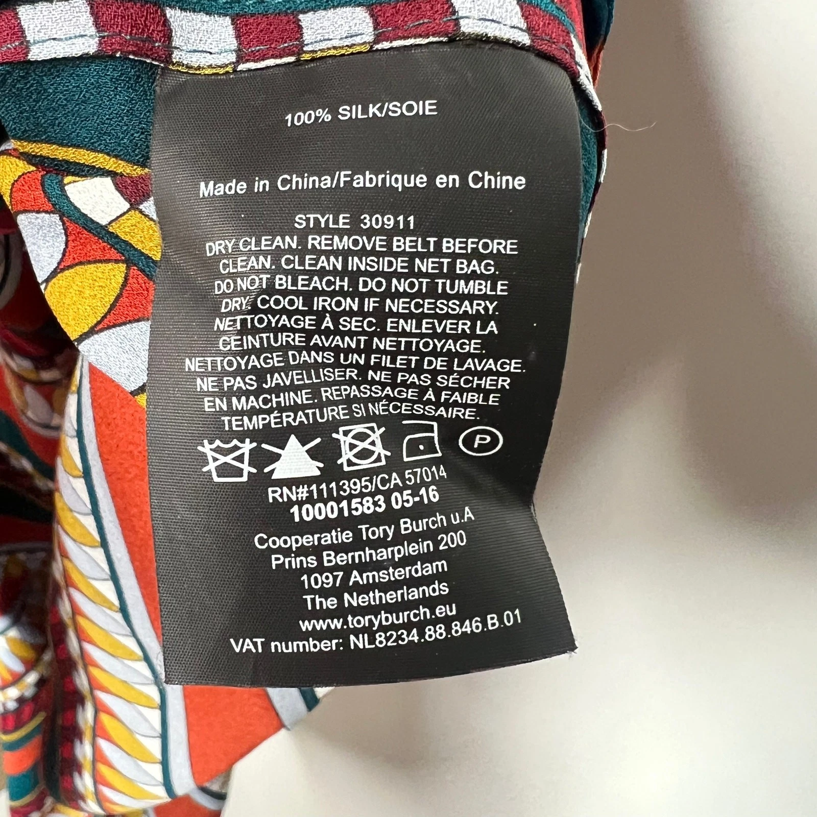 Abito Tory Burch Julia Oceano Eden in seta a righe taglia 8