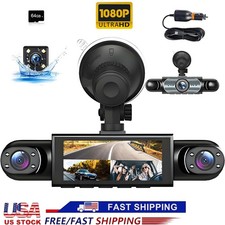 Dash Cam HD 1080p Car 4 Camera Front/Rear/Inside Video Recorder Camera 64G Card