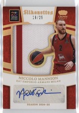 2024-25 Crown Royale EuroLeague Silhouettes Prime 16/25 Nico Mannion Auto 3d3