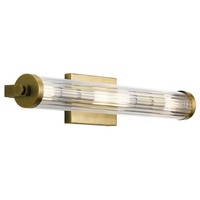 Wandleuchte Bad Spiegel Metall Glas E14 IP44 69,1 Cm Breit In Messing Leuchte