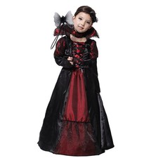 DNQCOS Girls Gothic Vampire Halloween Costume Vampiress Dress 4-6Y