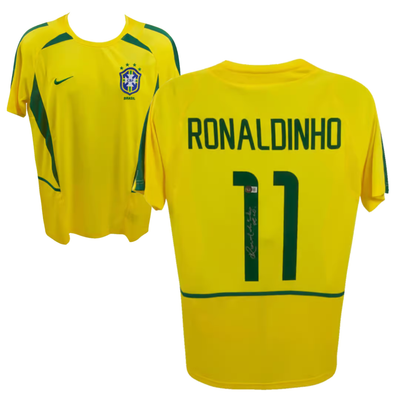 ブラジル代表 RONALDINHO 11 ジャージ Ronaldinho Signed Brazil FC Home Soccer Jersey #11 with Beckett