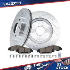 Front Brake Drilled Disc Rotors Ceramic Pads Kit for Chevrolet Avalanche Tahoe