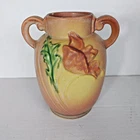 Roseville Magnolia Poppy Vase/Urn with Double Handles Vintage Pink/Yellow
