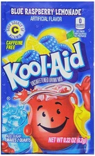 Kool Aid Unsweetened Blue Raspberry Lemonade Drink Mix 0.22 Oz Pack Of 96