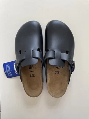 Birkenstock Boston mules en cuir lisse noir 37 - Photo 1/4