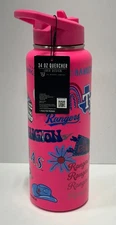 NEW 2024 TEXAS RANGERS 34 oz Stainless Steel Quencher Bottle The Memory Company