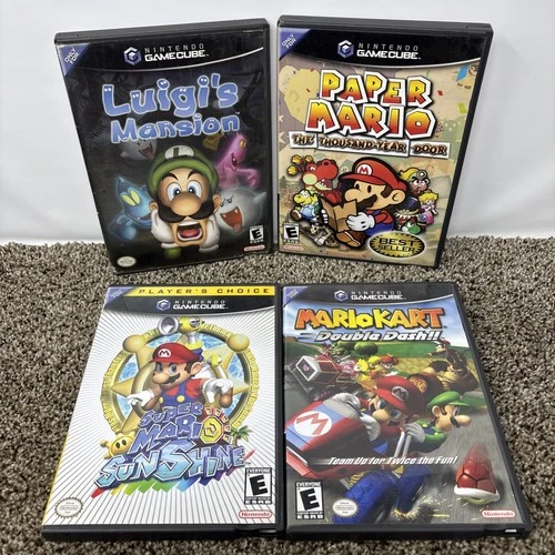 New ListingNintendo GameCube Mario Game Lot Mario Kart Double Dash Luigi’s Mansion Sunshine