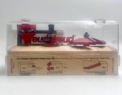 Freud 97-150 3-Piece Premier Adjustable Cabinet Bit Set 1/2in Shank