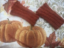 BOOT CUFFS Dark ORANGE KNIT NEW 7  