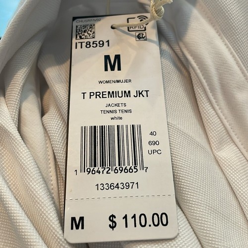 Adidas Tennis Premium Wind Jacket Poncho White Hooded Womens M NWT Loose fit - Picture 9 of 12