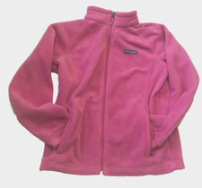 Columbia Fleece Jacket Pink Zip Size XL 18/20 Pockets Long Sleeve Girls