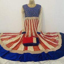 Ladies Indian Pakistani Salwar Kameez Anarkali Long Women Party Size Medium 40