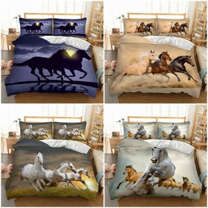 Horse Duvet Cover Pillow Sham Set West Western Animal Print