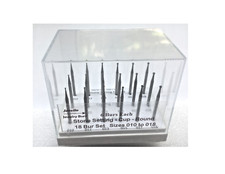 JEWELER'S 18 PIECE BUR SET: 6 each stone setting, cup, round 1.0mm-1.8mm