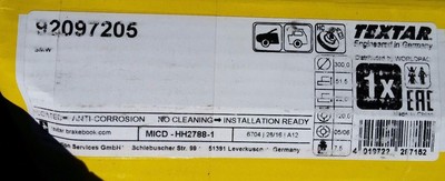 New Textar Disc Brake Rotor 92097205 34111164539, 34116757526, 34116766224