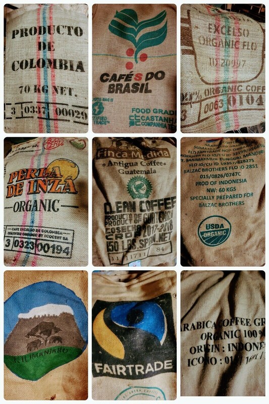 4 Burlap Bags, Authentic Coffee Bags Burlap Jute - FULL SIZE
