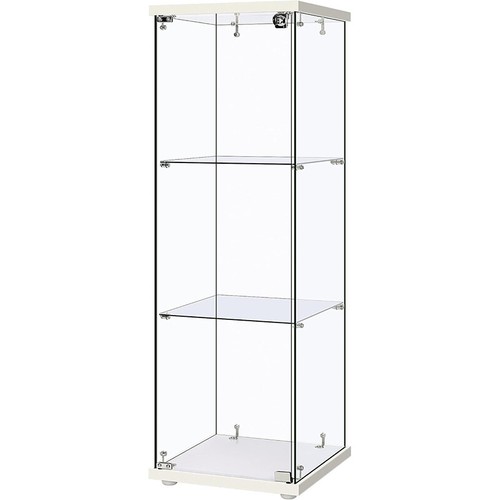 3/4-Shelf Glass Display Cabinet Glass Curio Cabinet Trophy Case Bookshelf & Lock - Picture 2 of 14