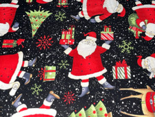 Sold by 1/2 Yd Christmas Santa Snow Trees Reindeer Cotton Quilt Fabric by RTC