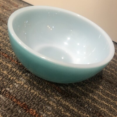 Rare! FIRE KING OVEN GLASS Ware #25 Made In USA BOWL Turquoise | eBay