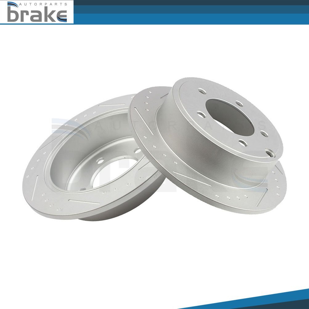 Rear Slotted & Drilled Brake Rotors for Chrysler 2000 Avenger Compass Patriot Lancer