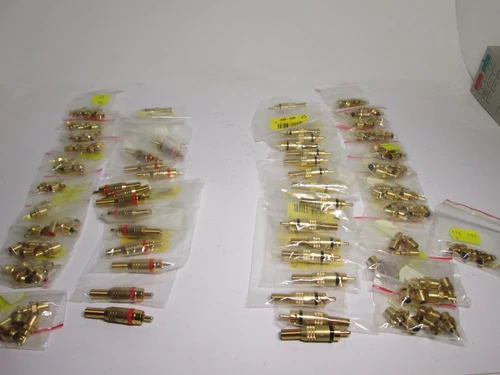 Lot de fiches RCA mâle femelle contacts plaqués or
