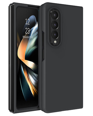 For Samsung Galaxy Z Fold4 5G Shockproof Case Heavy Rugged Fiber Cover Black US