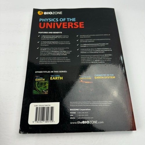 BIOZONE Physics of the Universe Student Workbook First Edition 2019 VERY GOOD - Picture 7 of 14