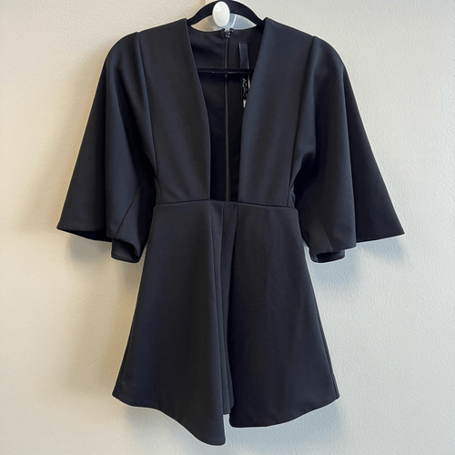 Aq/aq Aqaq Kella Plunge Black Playsuit Jumpsuit Strampler Damen US 0 UK 4 - Bild 2 von 14