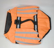 Small Dog Life Jacket Bright Orange Reflective Strips Padded Life Vest For Dogs