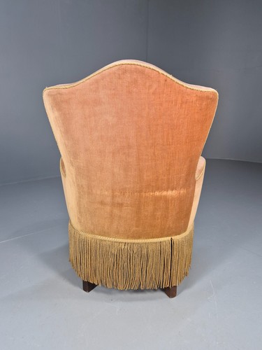 Vintage Danish Lounge Chair Gold Velour 1930s Boudoir Suite EB9136 VCLO - Picture 16 of 21