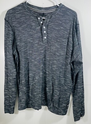 Broken Threads Men's Gray Long Sleeve 1/4 Button With Pocket Size Large 