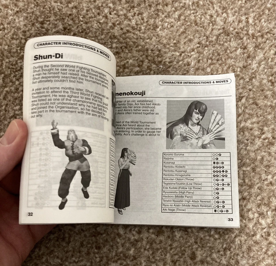 Virtua Fighter 3tb (Sega Dreamcast, 1999) - Manual Only - Image 3 of 3
