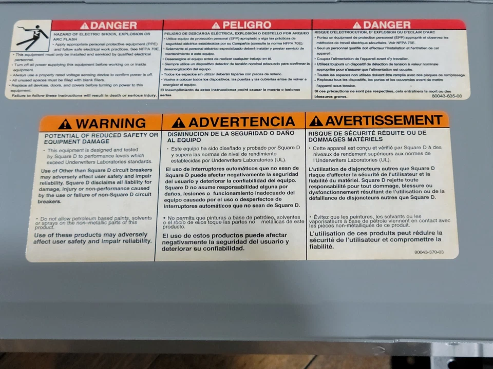 Square D NQ430L2C Panelboard Interior 225A 120/240VAC 3P 3PH 4 Wire 30 Space - Image 3 of 4