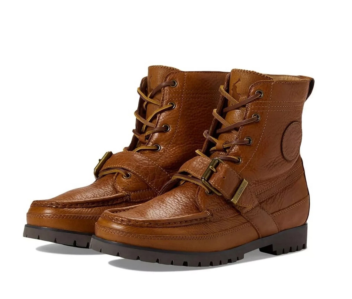 POLO RALPH LAUREN Ranger Tumbled Leather men's Boot COLOR BROWN