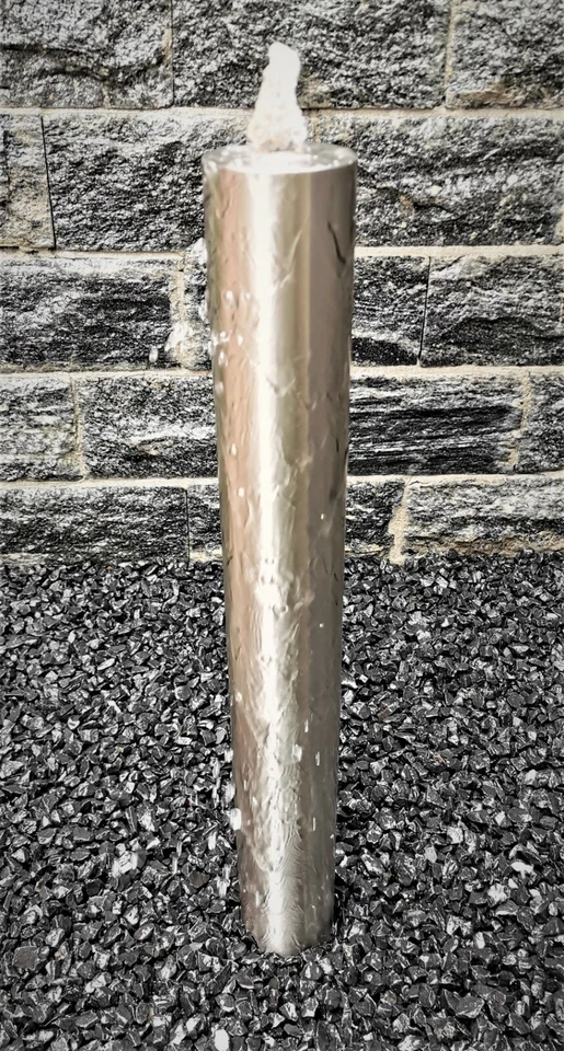 Säulenbrunnen Wasserspiel rund 3er-Set Edelstahl matt gebürstet 100/80/60 x10 cm - Bild 3 von 4