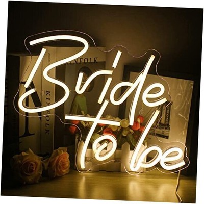 Bride to be Neon Signs Warm White LED Neon Lights for Wall Decor J- warm bride