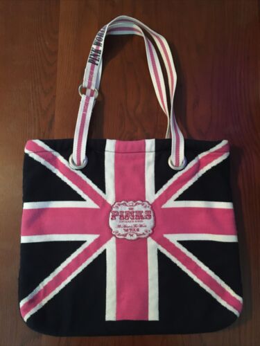 victorias secret pink tote bag Navy Pink And White