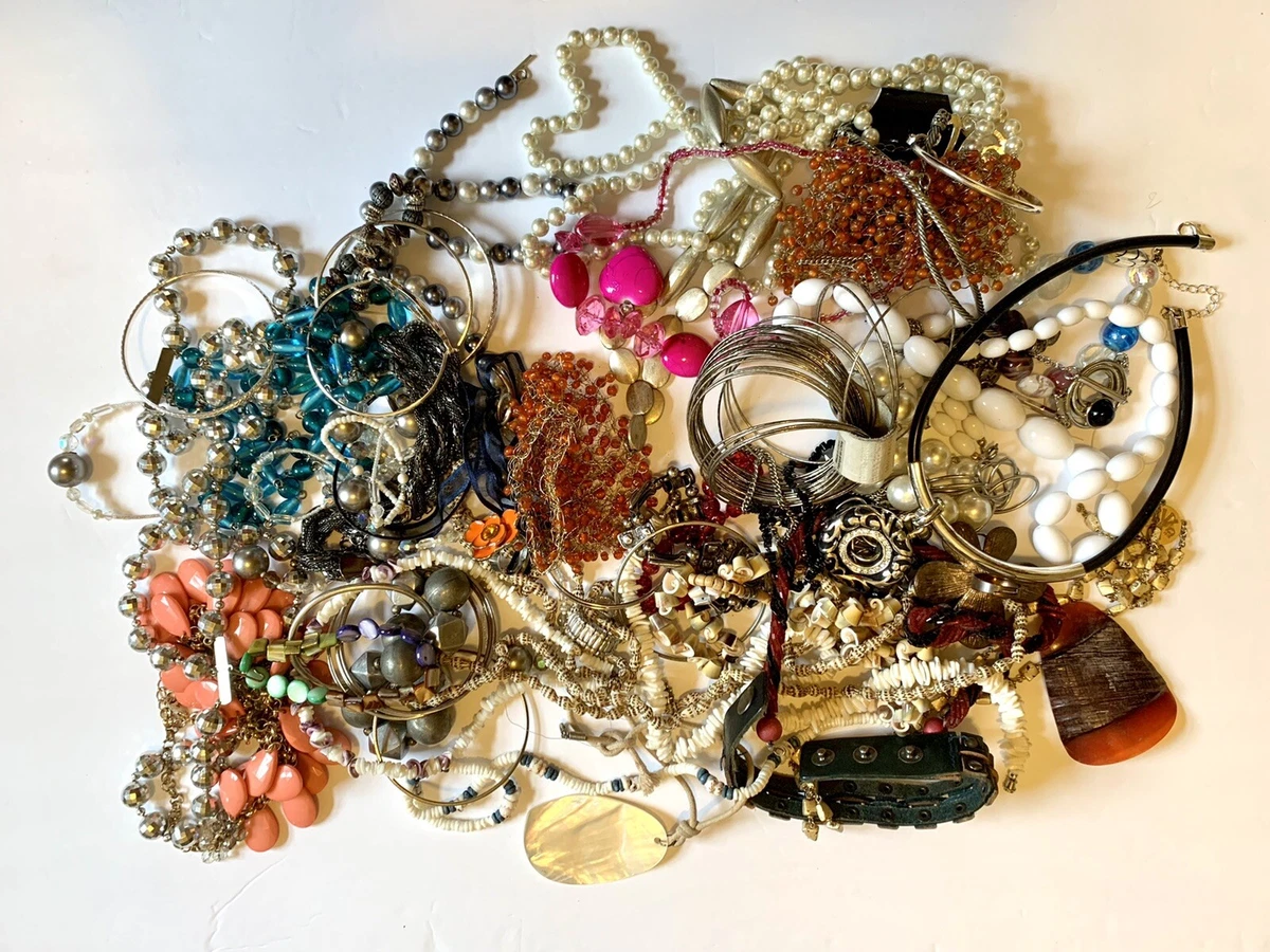 Bulk Vintage Now Jewelry Lot Necklaces and Bracelets Untested 3 lb. 7.3 oz