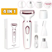 4 in 1 Women Electric Shaver Painless Rechargeable Lady Bikini Legs Hair Razor