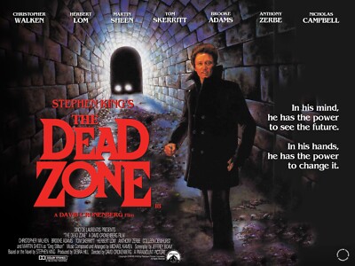 THE DEAD ZONE 1983 Quad poster print 30x40'' Stephen King Christopher Walken
